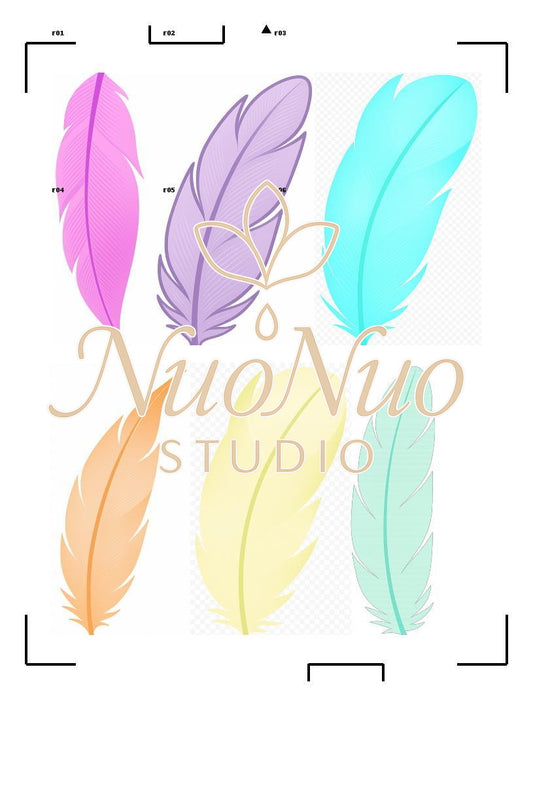 Shrinky Dink Feather Accessory Template Pack（Set A） – 6 Printable Designs for Shuttlecock Charms (Digital Download)